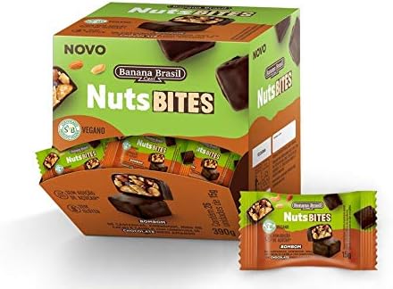Nutsbites Vegano Nibs de Cacau, Canela e Choc. Meio Amargo Display, Pequeno
