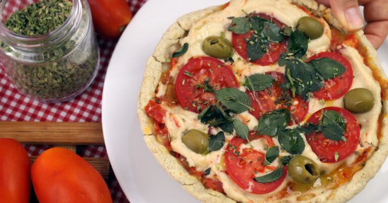 pizza de frigideira vegan