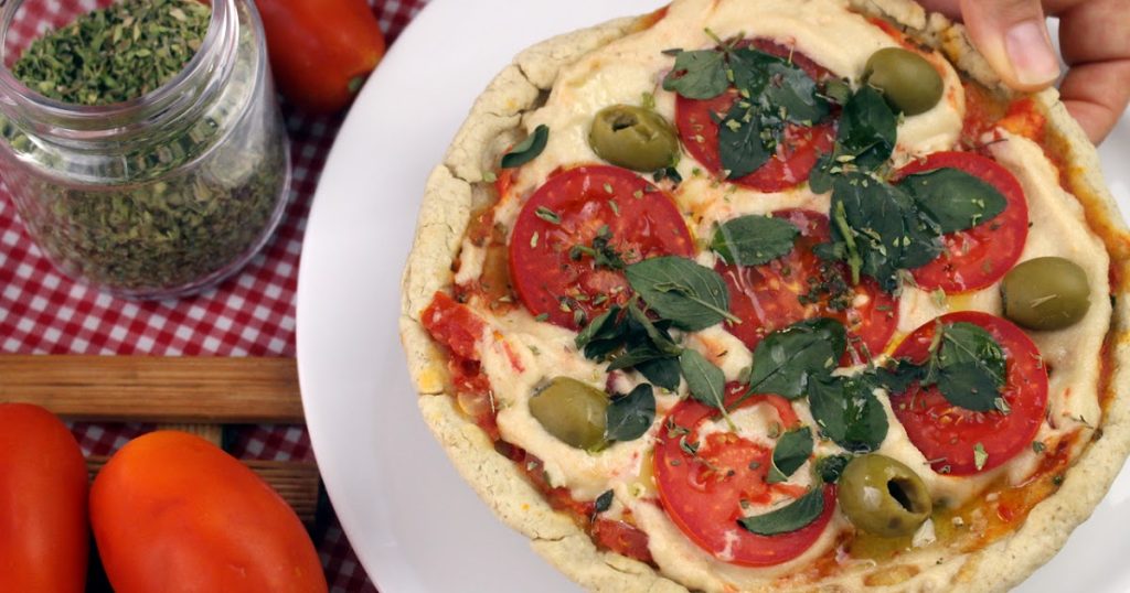 pizza de frigideira vegan